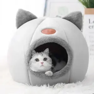 Cat Head Shaped Cozy Cave Bed
